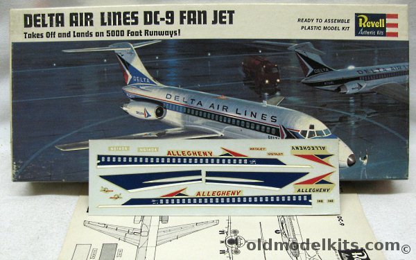 Revell 1/120 Douglas DC-9 Delta Airlines With Additional Allegheny Decals, H247-100 plastic model kit